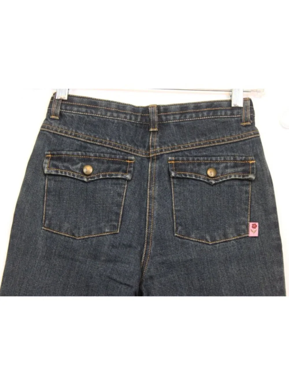 2007 Gymboree Equestrian Club Jeans sz 12 Dark Blue Horse Folded Hems Riding